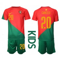Maglie da calcio Portogallo Joao Cancelo #20 Prima Maglia Bambino Mondiali 2022 Manica Corta (+ Pantaloni corti)